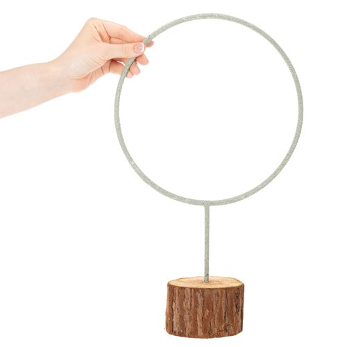 Metal Hoop on Wooden Base for Table Decoration 43cm | Floristik24.co.uk