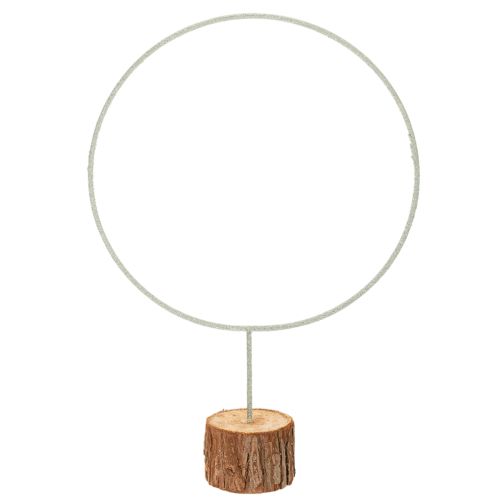 Metal Decoration Ring with Wooden Base for Dried Flowers, 52cm Height buy online | Floristik24.co.uk