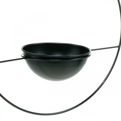 Product Plant pot for hanging black metal ring Ø38cm with bowl Ø15cm