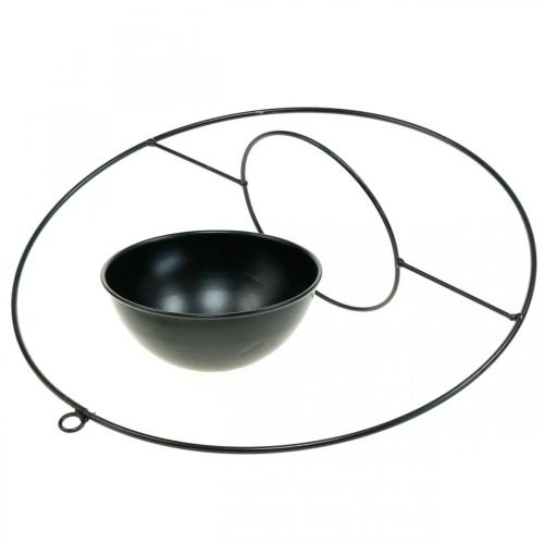 Product Plant pot for hanging black metal ring Ø38cm with bowl Ø15cm