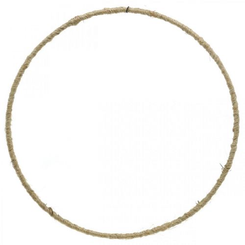 Product Decor ring metal wrapped jute cord metal ring Ø25cm 10pcs