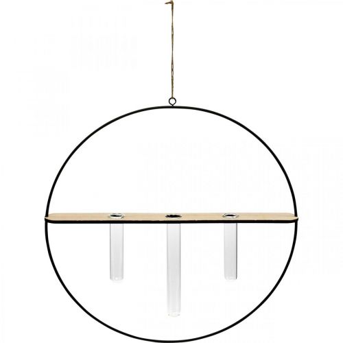 Floristik24 Decorative ring to hang with glasses metal black Ø35cm