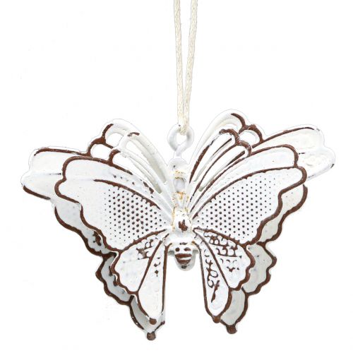 Floristik24 Metal butterfly to hang white 7cm 6pcs