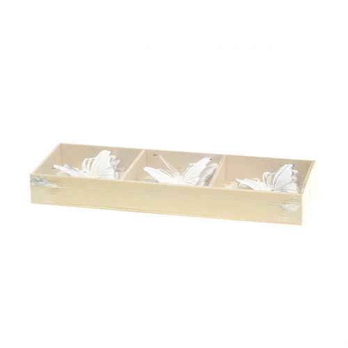 Floristik24 Metal butterfly to hang white 7cm 6pcs