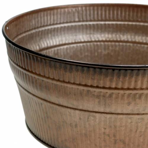 Floristik24 Planting bowl orange / brown / green zinc Ø27cm H12cm set of 3