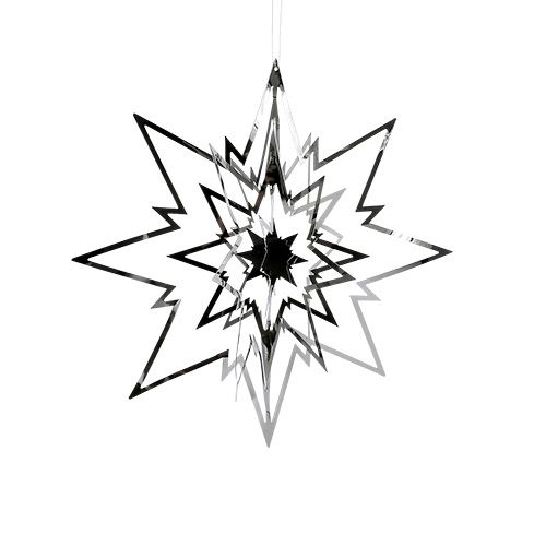Floristik24 Metal star for hanging 3D silver 16cm