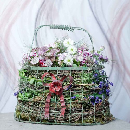 Product Metal bag, wire basket, planter, handle basket L34cm H33cm