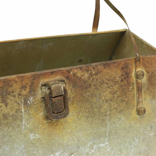 Floristik24 Planter bag metal gray / rust H16cm