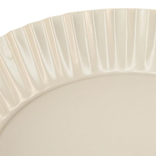 Product Metal plate grey retro decorative plate with base metal Ø24cm 2pcs