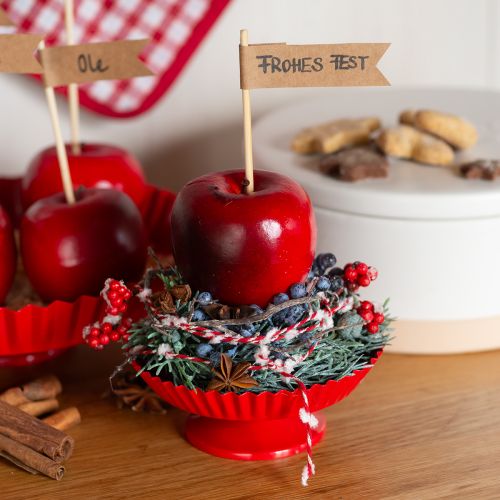 Product Metal plate red small decorative plate with base metal Ø14cm 2 pcs