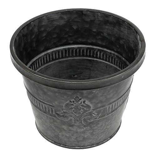Floristik24 Metal pot zinc with pattern Ø18.5cm H14.5cm