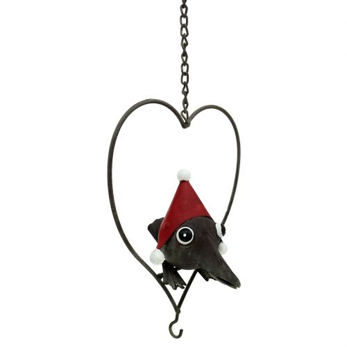 Floristik24 Bird in the Heart Deco Hanger Metal Gray 48cm