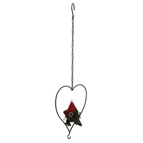 Floristik24 Bird in the Heart Deco Hanger Metal Gray 48cm