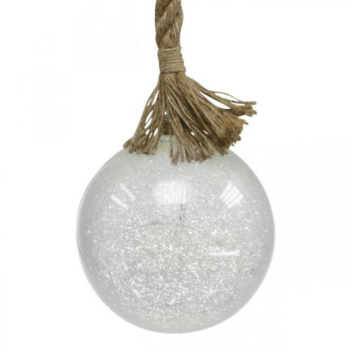 Product LED ball inside with frost effect and rope Ø14cm 30L warm white