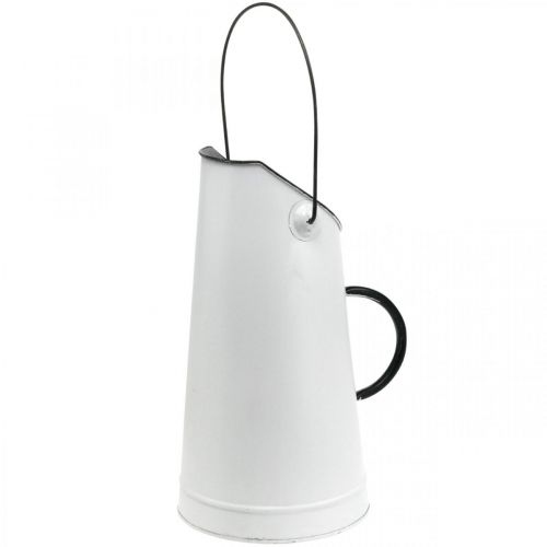 Floristik24 Deco metal jug, milk jug white, black H30cm