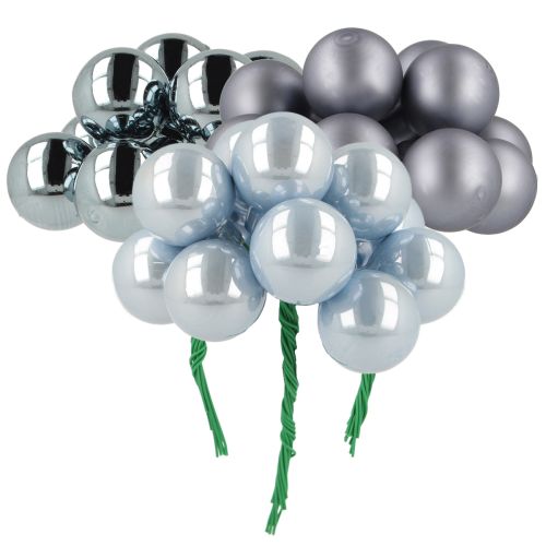 Floristik24 Mini Christmas balls glass mirror berries blue tones 25mm 140 pcs