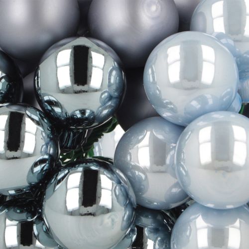 Product Mini Christmas balls glass mirror berries blue tones 25mm 140 pcs