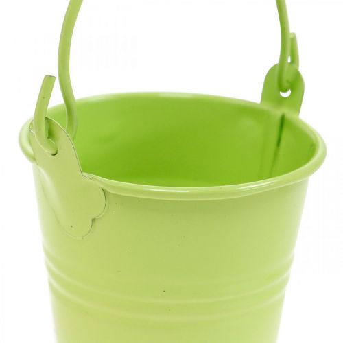 Floristik24 Mini tin bucket pastel colors assorted summer decoration Ø6cm H7cm 12pcs