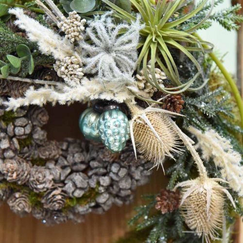Floristik24 Mini Christmas tree ball mix, diamond / ball / cone, glass balls antique look Ø3–3.5cm H4.5–5.5cm 9pcs