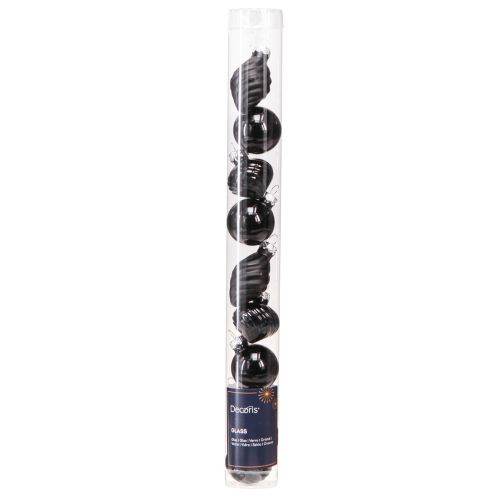 Product Mini Christmas tree balls glass onion black Ø3cm 9 pcs