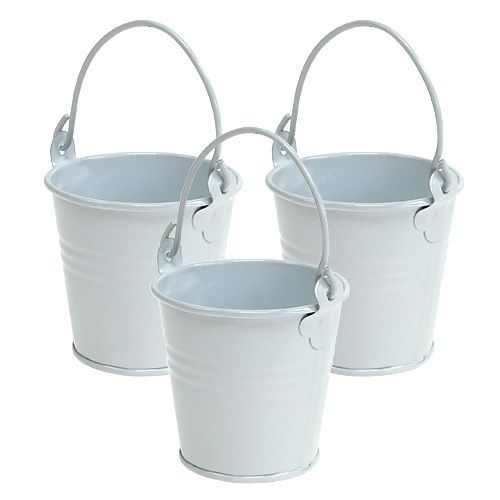 Floristik24 Mini bucket white Ø6cm H6cm 12p