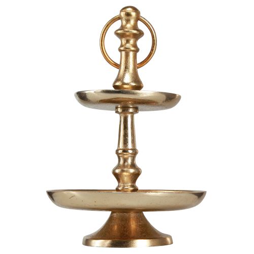 Floristik24 Mini Etagere Metal Decoration Gold Matt 2-tier Table Decoration H22cm
