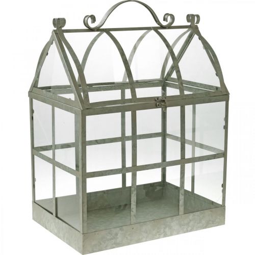 Floristik24 Mini Greenhouse Small Decorative Glass House Metal Glass H51cm