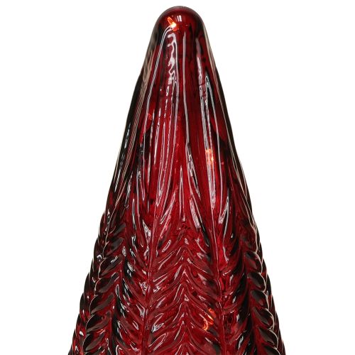 Product Mini Glass Christmas Tree LED Red Green Brown 18cm 3pcs