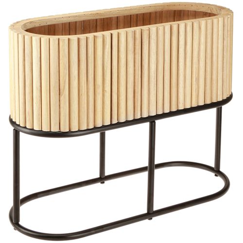 Mini raised bed jardiniere planter wooden oval 50×20cm H40cm