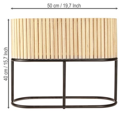 Product Mini raised bed jardiniere planter wooden oval 50×20cm H40cm