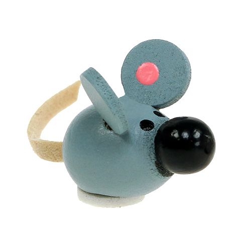Floristik24 Mini wooden mouse white gray 2cm 24p