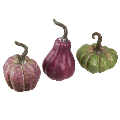 Mini Pumpkin Decoration Green Berry Autumn Decoration Assorted 7.5/9/11cm 3 Pcs