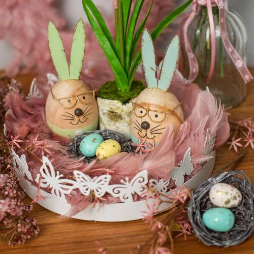 Mini Easter basket with pastel eggs Colorful Easter decorations Ø6cm 12 pieces