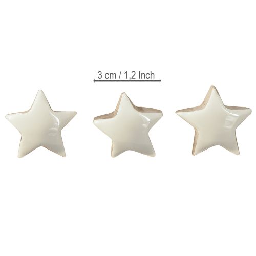 Product Mini Stars White Mango Wood Wooden Stars Decoration Ø3cm 9 pcs