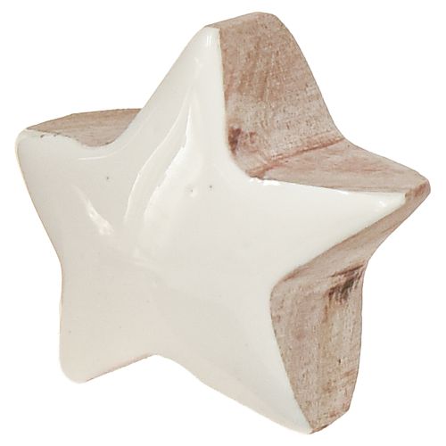 Product Mini Stars White Mango Wood Wooden Stars Decoration Ø3cm 9 pcs