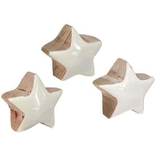 Mini Stars White Mango Wood Wooden Stars Decoration Ø3cm 9 pcs