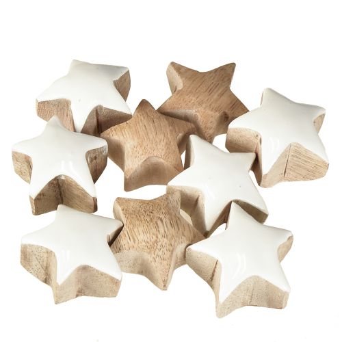 Product Mini Stars White Mango Wood Wooden Stars Decoration Ø3cm 9 pcs