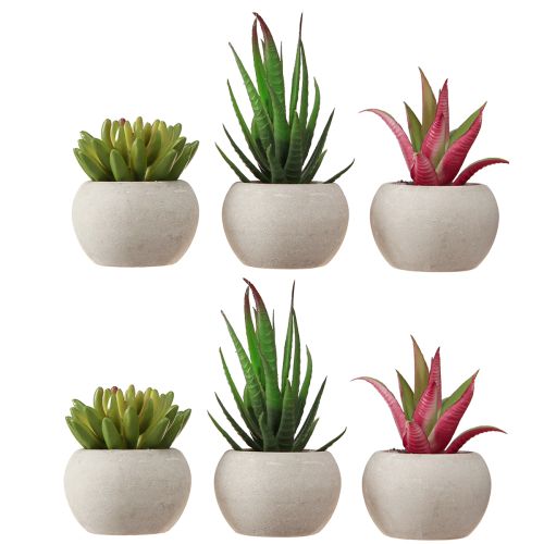 Product Mini Succulents in Pot Artificial Plants Decoration Ø6.5cm 6pcs