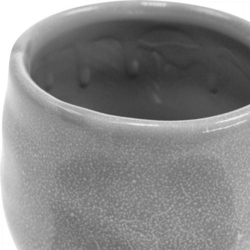 Floristik24 Ceramic cachepot, mini plant pot, ceramic decoration, lantern wave pattern Ø8cm 6pcs