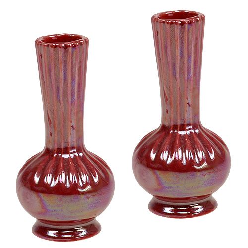 Floristik24 Mini Vase Ø5cm H10cm Mother of Pearl Red 6pcs