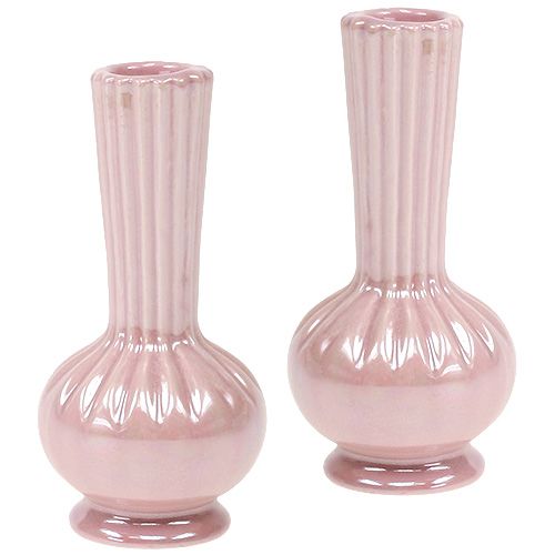 Floristik24 Mini vase mother of pearl pink Ø5cm H10cm 6pcs