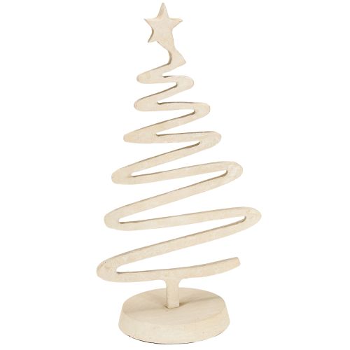Mini Christmas tree metal decoration clay optic beige H30cm
