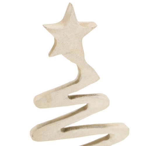 Product Mini Christmas tree metal decoration clay optic beige H30cm