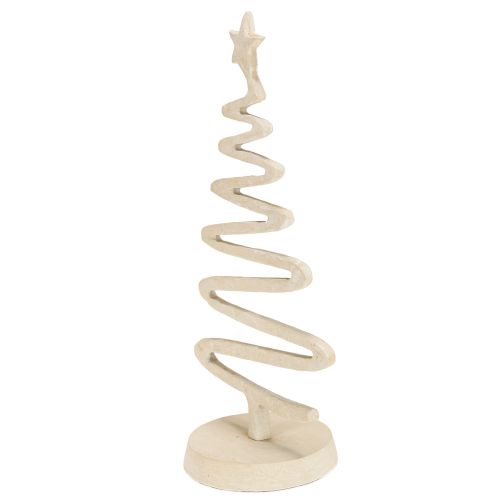 Product Mini Christmas tree metal decoration clay optic beige H30cm