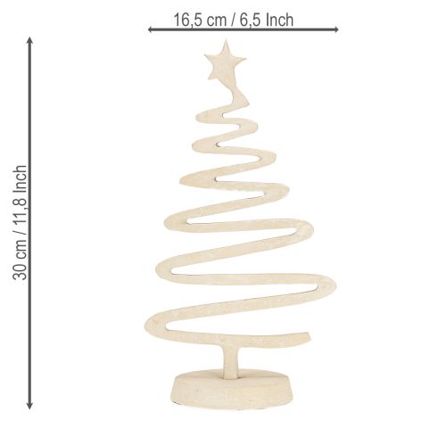 Product Mini Christmas tree metal decoration clay optic beige H30cm