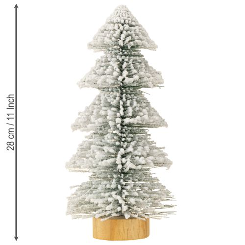 Floristik24 Mini Christmas tree illuminated LED fir with snow 28cm