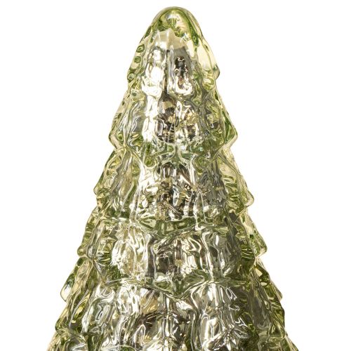 Product Mini Christmas tree with LED lighting green gold 28cm