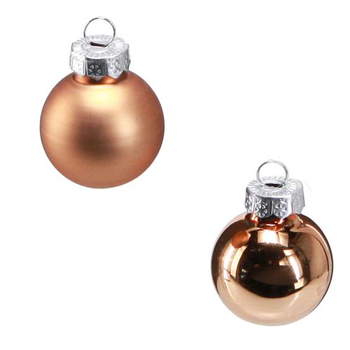 Mini Christmas tree balls glass in gold Ø2.5cm 22 pcs