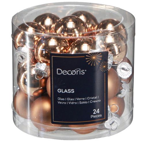 Product Mini Christmas tree balls glass in gold Ø2.5cm 22 pcs