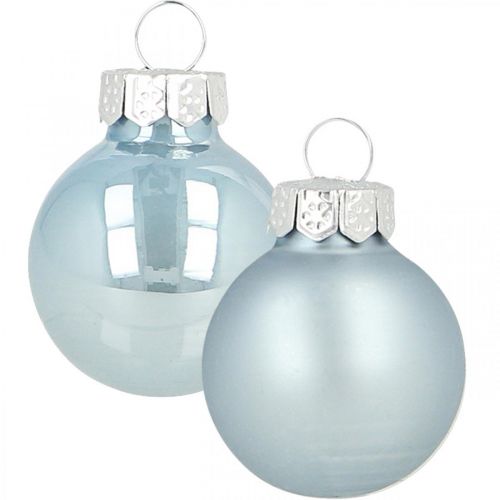 Floristik24 Mini Christmas ball glass blue glossy/matte Ø2.5cm 22 pcs